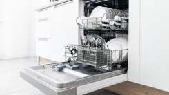 Dishes in a dishwasher