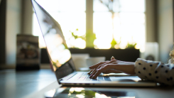 Woman using laptop 