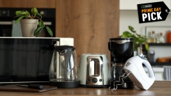 Appliances on a kitchen counter.