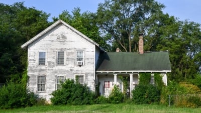 Old weathered wooden farmhouse