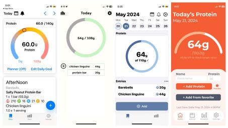 protein tracker screenshots