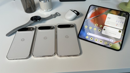 The entire Pixel 9 line next to the Pixel Watch 3 and Pixel Buds Pro 3