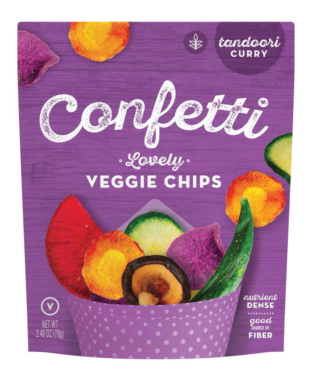 Confetti Snacks Lovely Vegetable Chips, Tandoori Curry, 2.5 oz