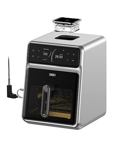 Dreo ChefMaker Combi Fryer, Cook like a pro with just the press of a button, Smart Air Fryer Cooker with Cook probe, Water Atomizer, 3 professional cooking modes, 6 QT