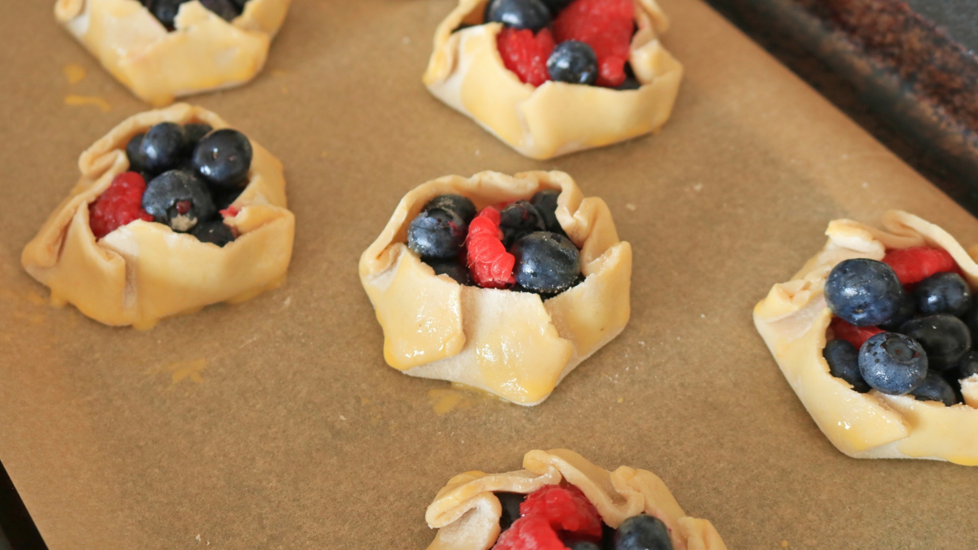 Fruit galettes before baking.