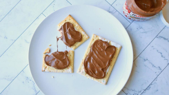 A Pop-tart with nutella on it.