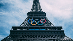 Eiffel Tower with Olympic Rings