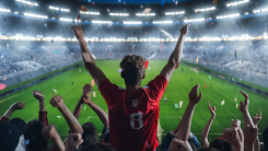 Fans Cheer at a Stadium