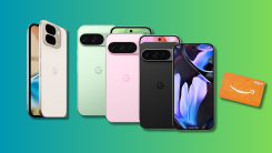 Google Pixel 9, Google Pixel 9 Pro, Google Pixel 9 Pro XL, Google Pixel 9 Pro Fold on a teal and green gradient background.