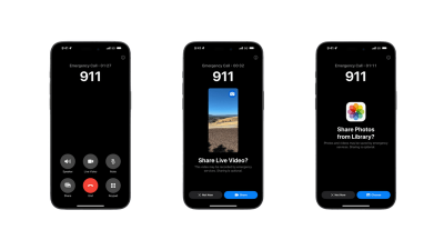 iPhone screenshots showing how the Emergency SOS Live Video feature works.