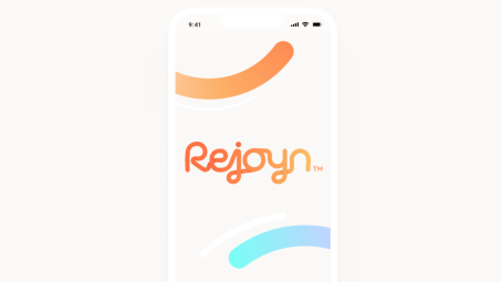 The Rejoyn logo edited onto a smartphone