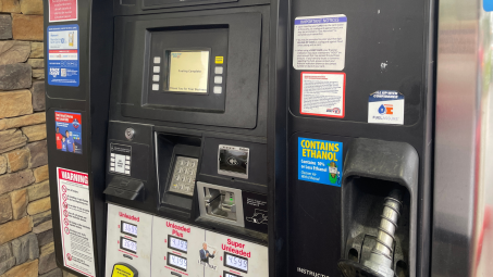 credit card machine at a gas pump