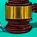 Illustration of man trying to escape from under judge's mallet.