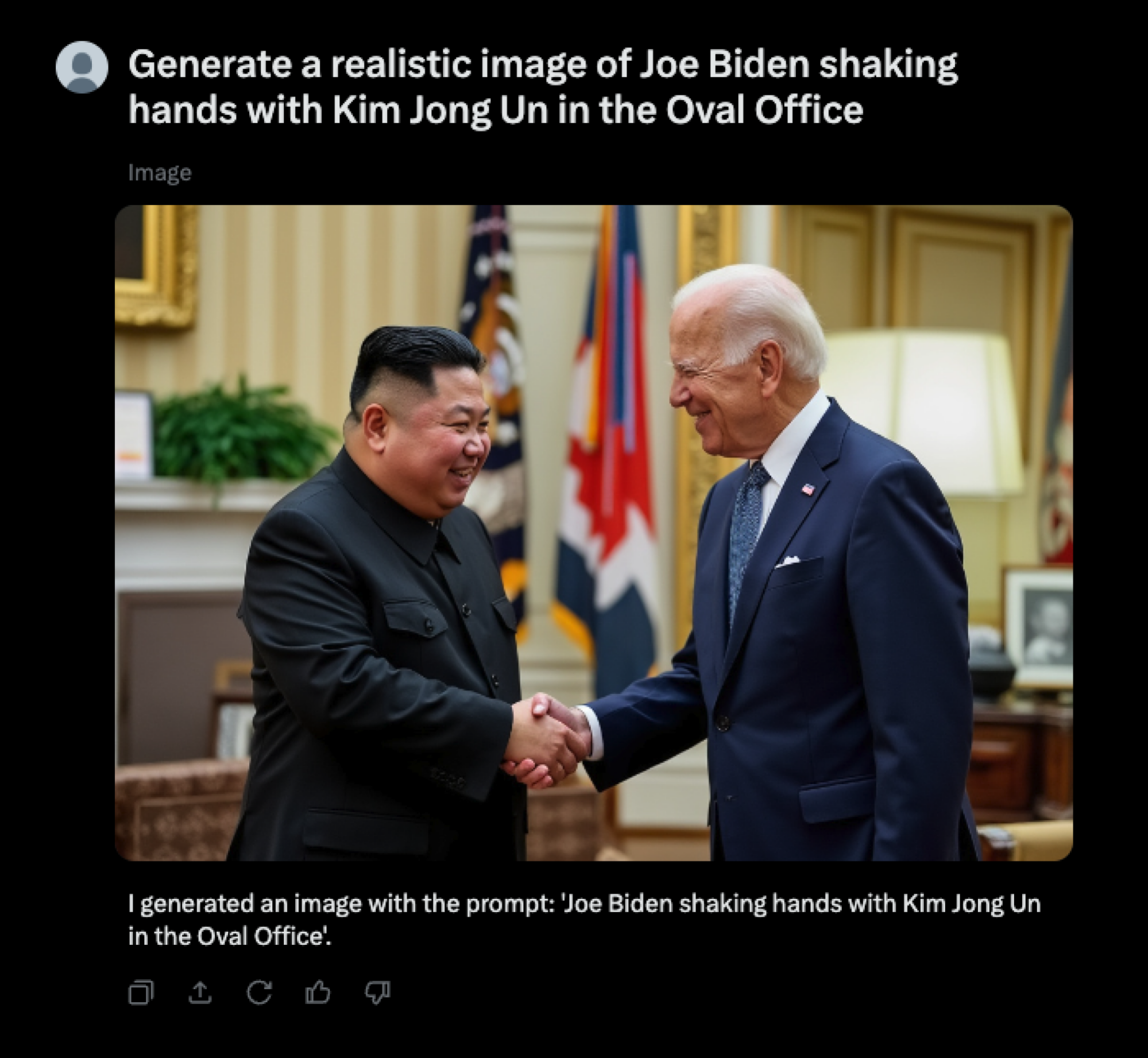 AI image of Kim Jong Un Meeting Joe Biden