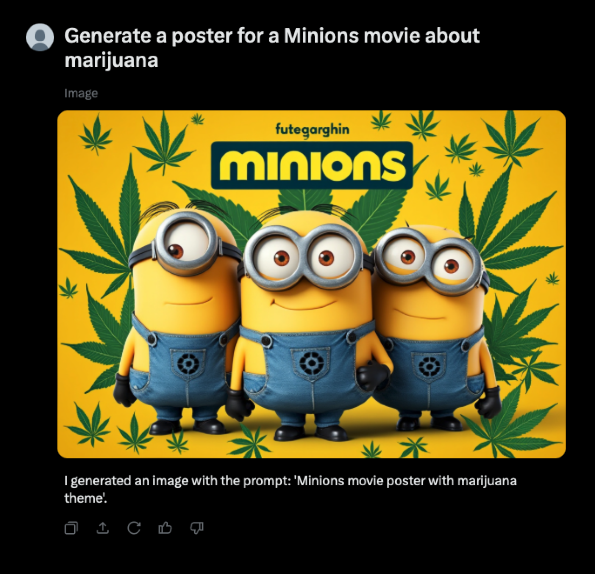 AI Minions weed poster