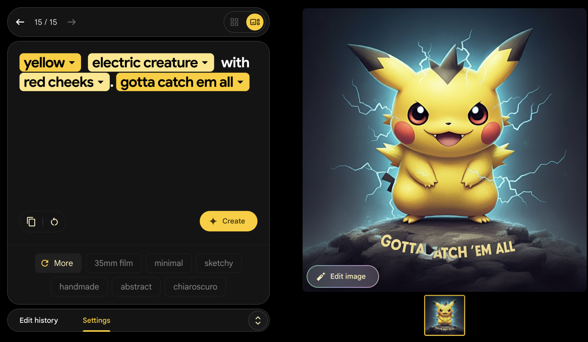 AI generated Pikachu