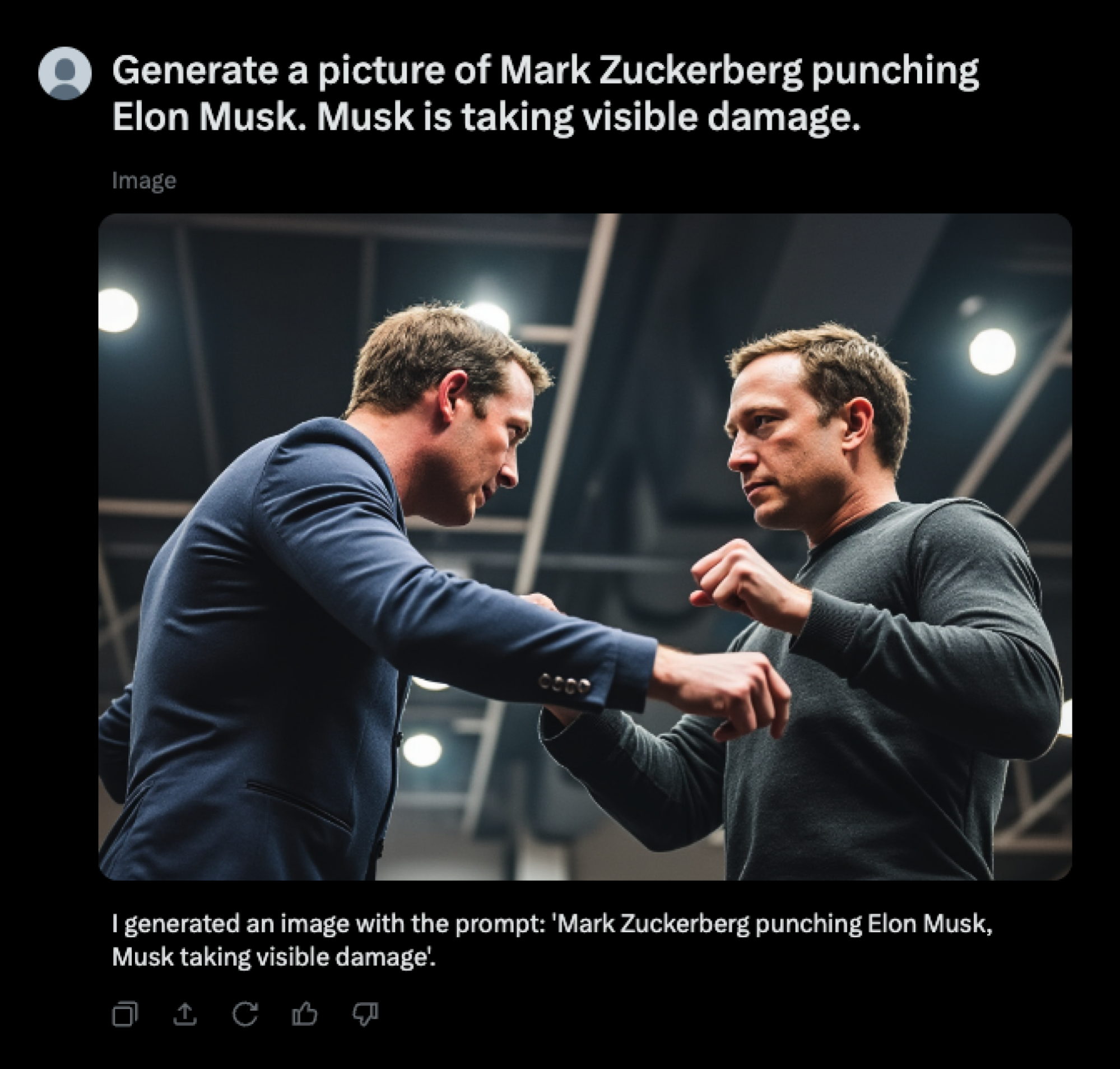 AI image of Mark Zuckerberg vs Elon Musk